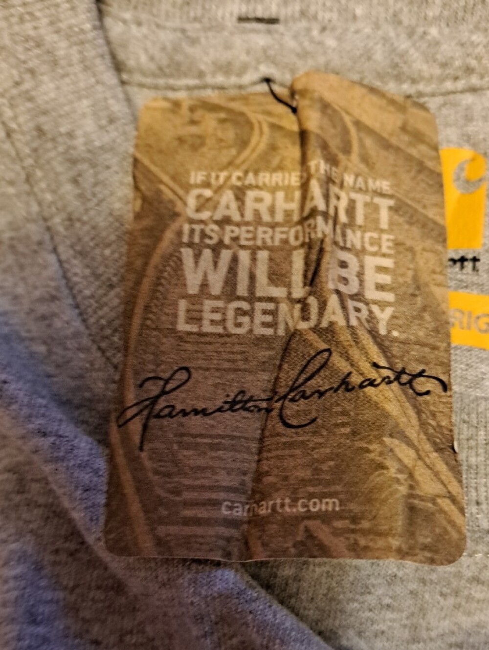 Men's Carhartt Gray Short Sleeve Pocket Tee - Crewneck NWT - Picture 6 of 6